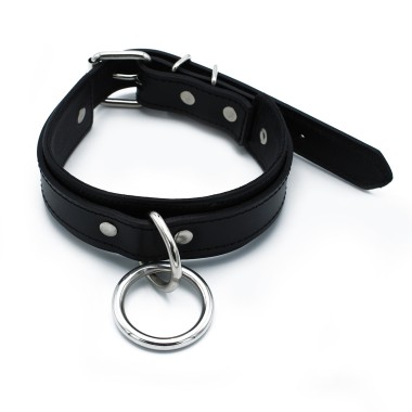 Black Leather Collar big O-Ring