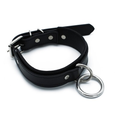 Black Leather Collar big O-Ring