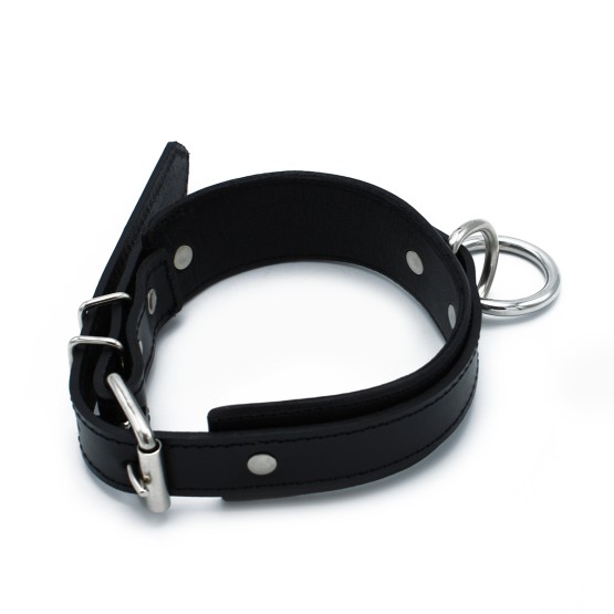 Black Leather Collar big O-Ring