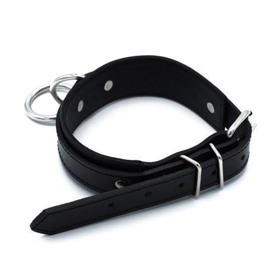 Black Leather Collar big O-Ring