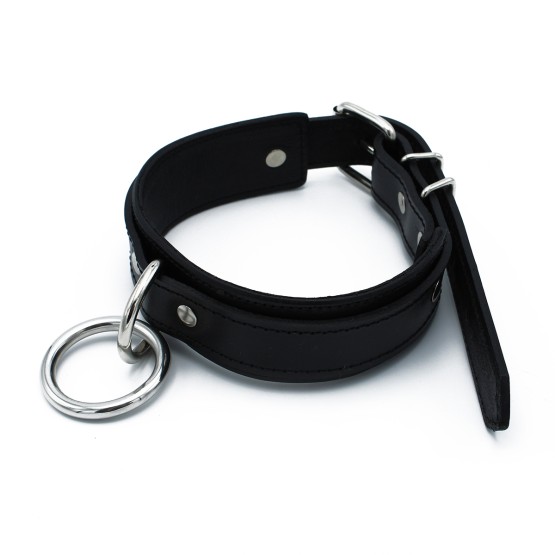 Black Leather Collar big O-Ring