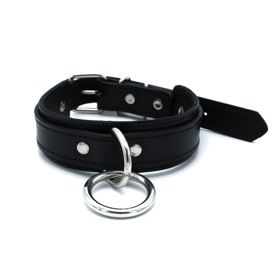 Black Leather Collar big O-Ring