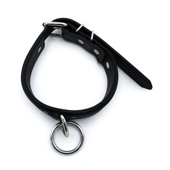 Black Leather Collar big O-Ring