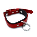 Black & Red Leather Collar big O-Ring