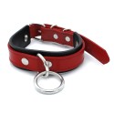 Black & Red Leather Collar big O-Ring