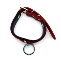 Black & Red Leather Collar big O-Ring