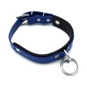 Black & Blue Leather Collar big O-Ring