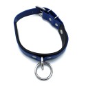 Black & Blue Leather Collar big O-Ring