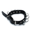 Black Leather Collar Multi-D-Rings