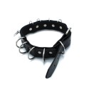 Black Leather Collar Multi-D-Rings