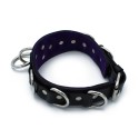Black Leather Collar Deluxel O-Ring Multi-D-Rings