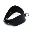 Contoured Black Leather Collar with D-Ring