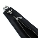 Black Leather High-Neck Collar with Zipper