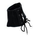 Black Leather Lace-Up Corset Collar