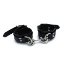 Black Leather Chain-Linked Cuffs