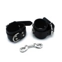 Black Leather Chain-Linked Cuffs