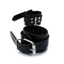Black Leather Chain-Linked Cuffs