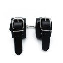 Black Leather Chain-Linked Cuffs