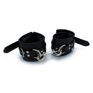 Black Leather Padded Wrist Restraints