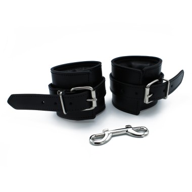 Black Leather Padded Wrist Restraints