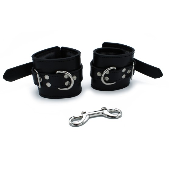 Black Leather Padded Wrist Restraints