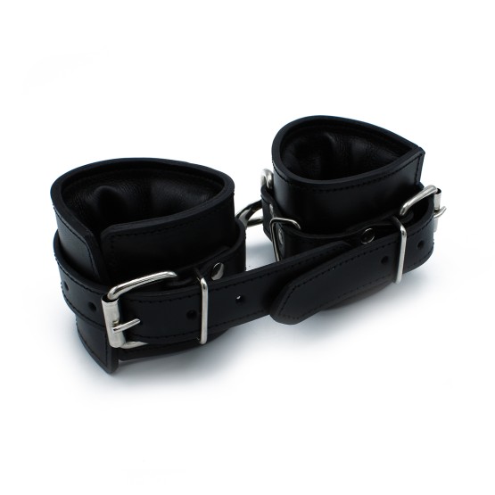Black Leather Padded Wrist Restraints
