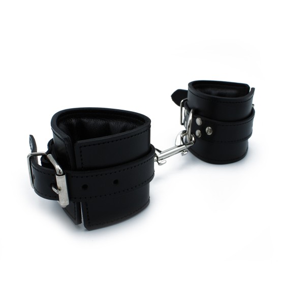 Black Leather Padded Wrist Restraints