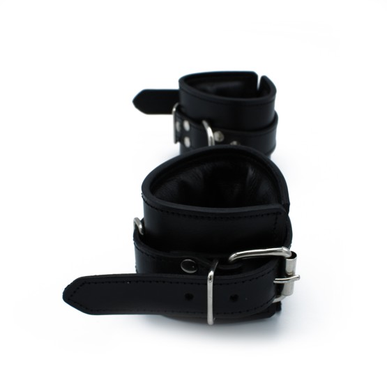 Black Leather Padded Wrist Restraints