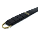 Black Leather Paddle with Gold D-Ring Handle