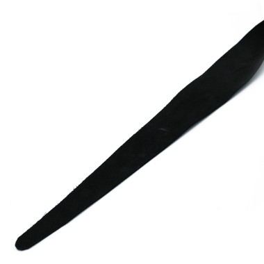 Black Leather Single Flap Whip Gold D-Ring