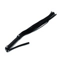 Black Leather Flogger with Braided Handle