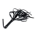 Black Leather Flogger with Braided Handle