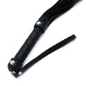 Black Leather Flogger with Braided Handle