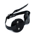 Black Leather Blindfold with Adjustable Eye Patches