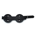 Black Leather Blindfold with Adjustable Eye Patches