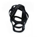 Black Leather Head Cage with Zipper