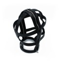 Black Leather Head Cage with Zipper