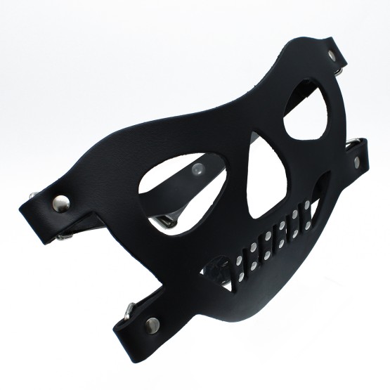 Black Leather Face Muzzle the Bane