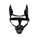 Black Leather Dog Mask with Ears & Snout