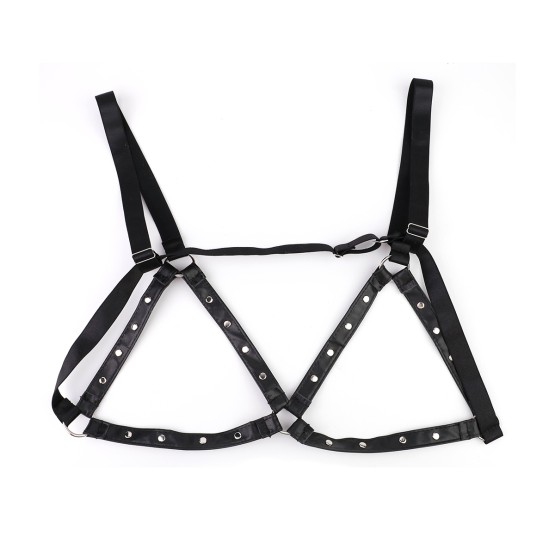 Heart-Shaped Nipple Clamps Tinkling Bells & Leather Harness