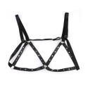 Hexagon Nipple Clamps Bells & Leather Harness