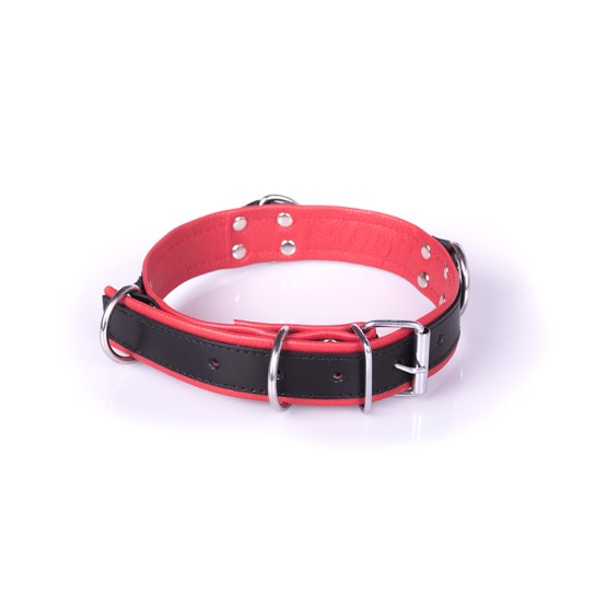 Deluxe Bondage Collar - Black & Red