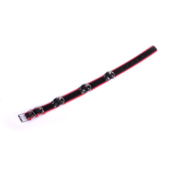Deluxe Bondage Collar - Black & Red