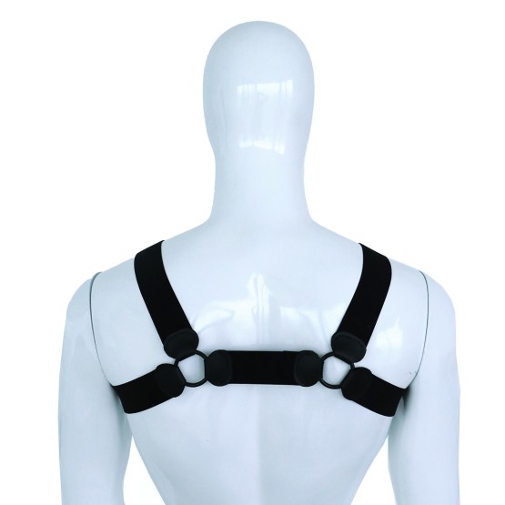 Elastic Chest Harness Black S/M