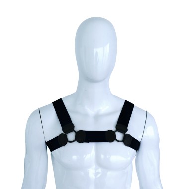 Elastic Chest Harness Black L/XL