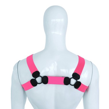 Elastic Chest Harness Pink S/M