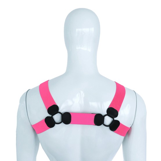 Elastic Chest Harness Pink L/XL
