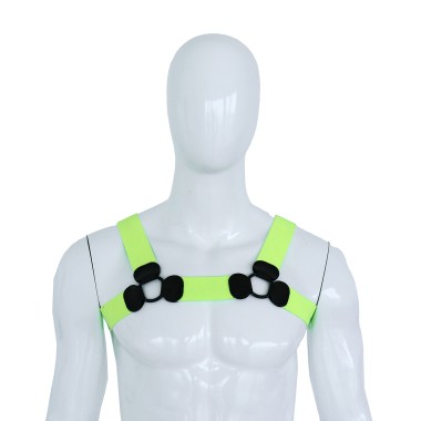Elastic Chest Harness Green S/M