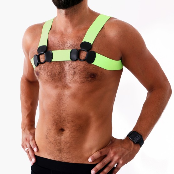 Elastic Chest Harness Green S/M