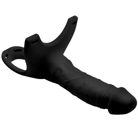 Hollow Silicone Dildo Strap-on - Black